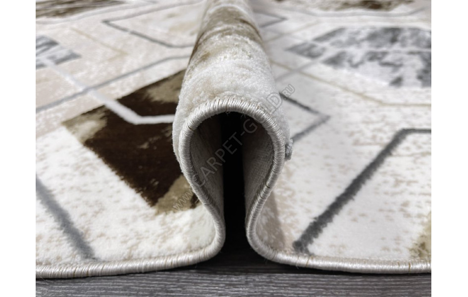 Турецкий ковер 40709A_KOYU GRI / KAHVE ОВАЛ